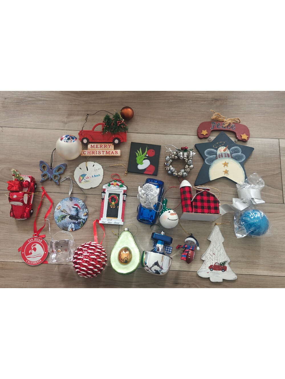 Mixed Christmas Ornament Lot Holiday Travel Snowman Trucks Keepsakes